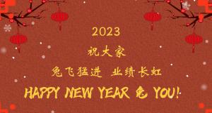 時(shí)間流逝的腳步，擋不住我們對過去的回望， 遠(yuǎn)方未知的艱苦，奪不走我們對前程的向往。 2023，祝大家兔飛猛進(jìn)  業(yè)績長虹！